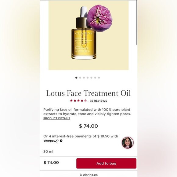 Brand new Clarins face lotus treatment oil